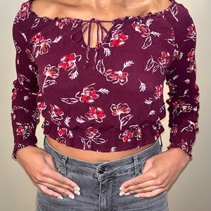 Floral Front Tie Blouse